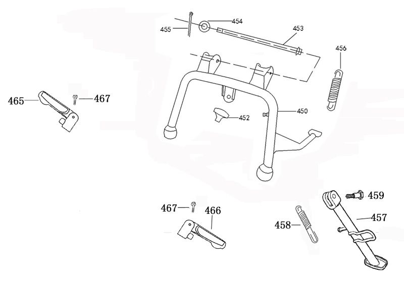 Middenstandaard - Zijstandaard Benzhou ZN50QT-36 zwart