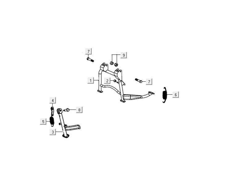Middenstandaard - Zijstandaard - Kickstartpedaal Kymco Carry 50i 4-takt Euro 4 wit