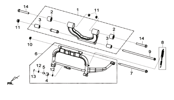 Middenstandaard/ zijstandaard/ kickstarter pedaal Sym Joymax 300I ABS E3 2014-2016