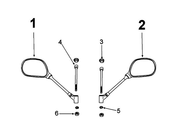 Mirrors Peugeot Kisbee 2-takt
