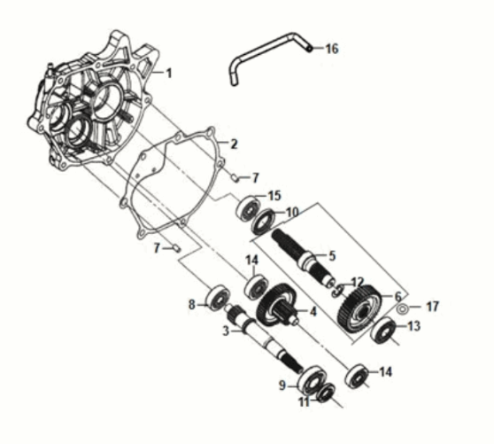 Mission case & drive shaft Sym Fiddle IV 125i AC CBS E5 2020-2021