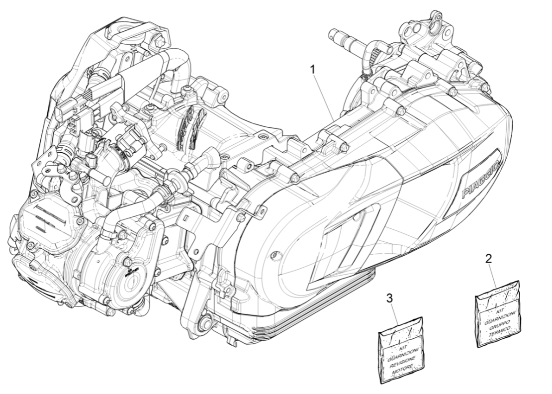 Motorblok compleet Piaggio Medley 125 ie ABS Euro 5 2021-2022