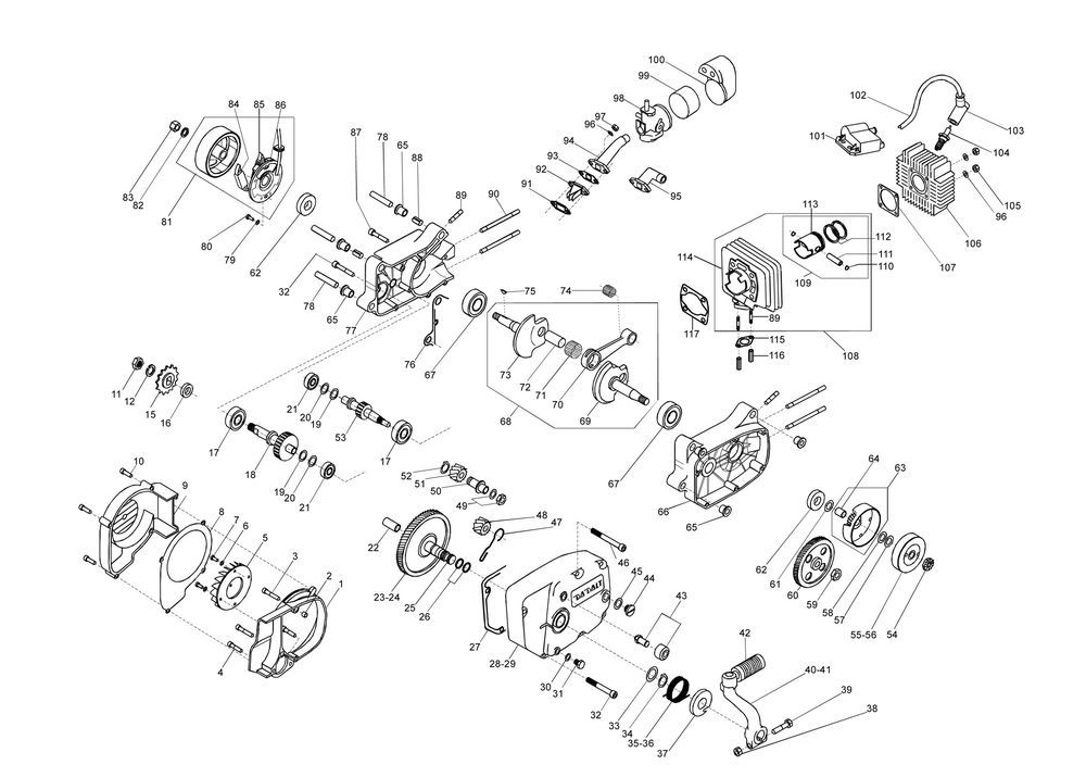 Motorblok in delen Beta Cyclo Delivery 45km rood 2008