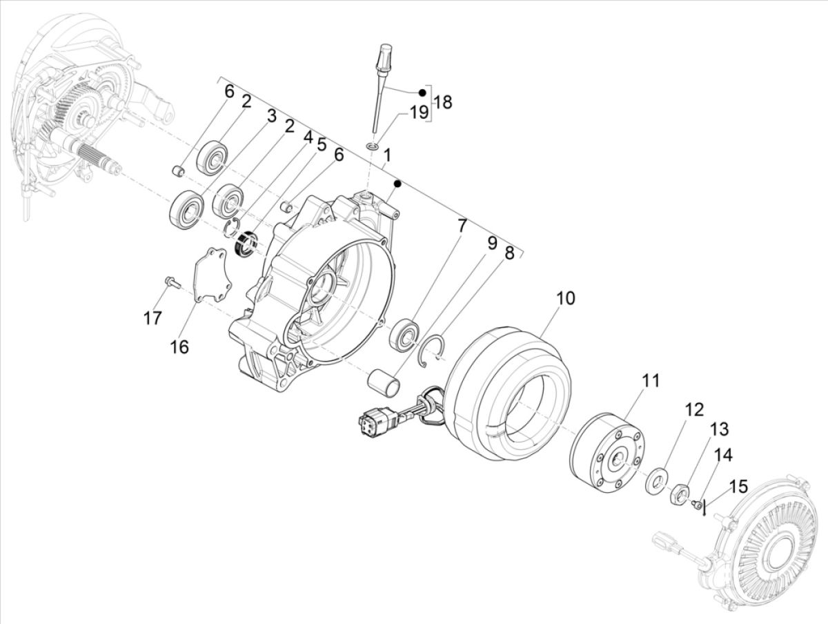 Carter - Stator - Rotor Vespa Elettrica 2018-2019