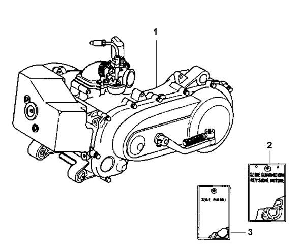Motorblok compleet Piaggio Typhoon 50 2-takt AC 1998-2005