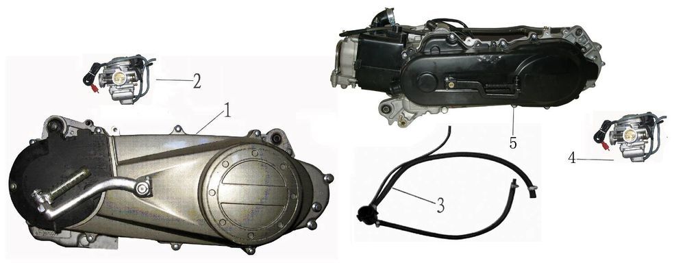 Motorblok compleet China Touring rood