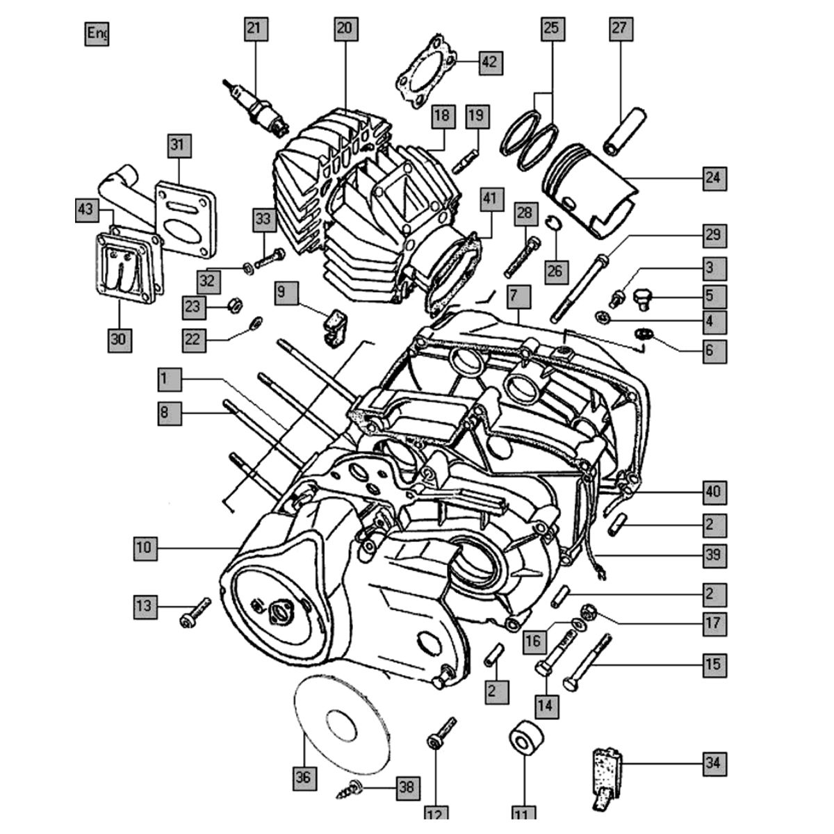 Motorblok nieuw type Tomos QUADRO EX (L0-L1)