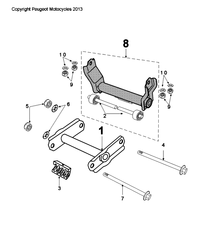 Motorophanging Peugeot Citystar 50 Zwart