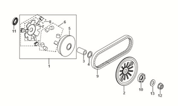 Movable drive face assy Sym X-Pro 50 E5
