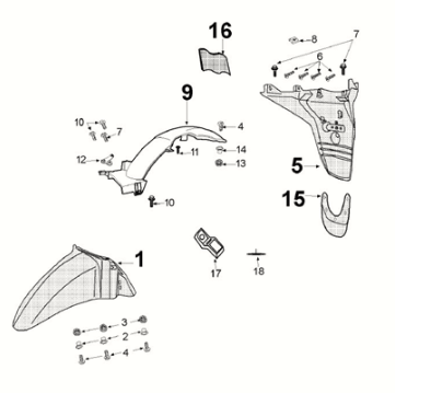 Mudguard Peugeot Tweet 125 Z PRO 2021-2022