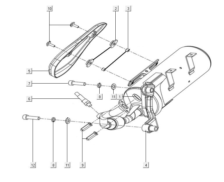 Muffler assy Kymco Filly 50 E5+