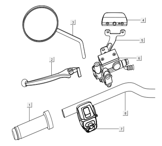 Spiegel - Stuurschakelaars links Niu N-GT