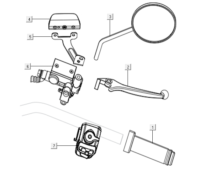 Spiegel - Stuurschakelaars rechts Niu N-GT
