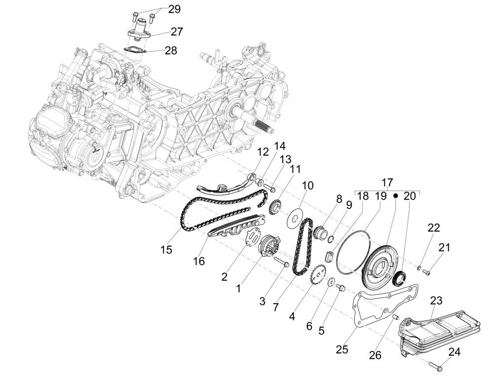 oliepomp Piaggio Medley 125 ABS Euro 5 2021-2022