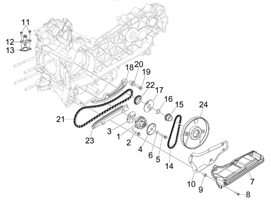 Oliepomp Piaggio MP3 300 ie LT Business - Sport (met en zonder ABS) 2016-2018