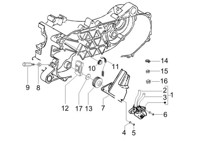 Oliepomp Piaggio Zip 2000 2-takt AC