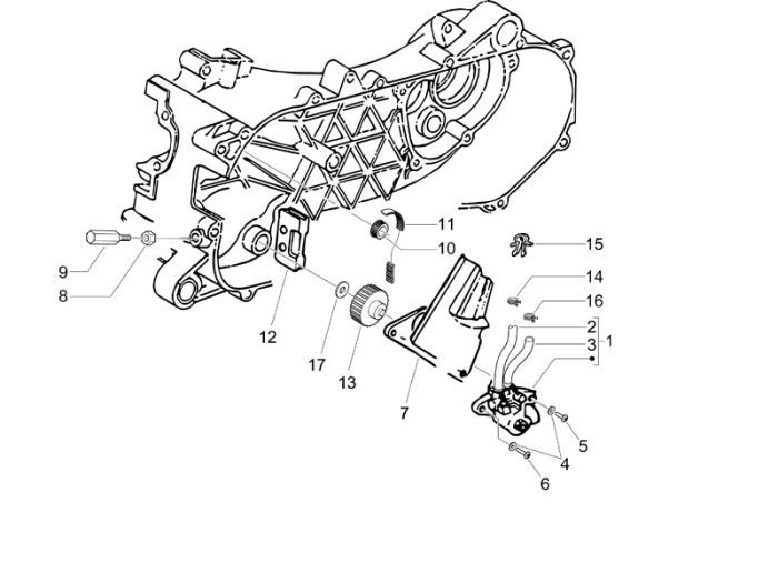 Oliepomp Piaggio Fly 50 2-takt AC