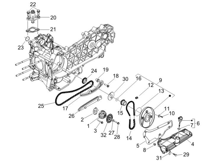 Oliepomp Gilera Runner 200 VXR 4-takt 2006
