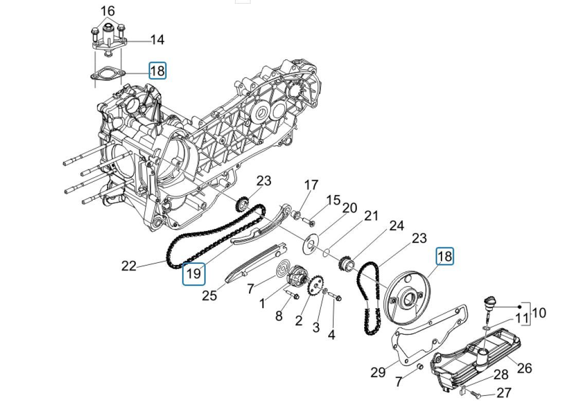 Oliepomp Vespa GTV 250 ie 4V