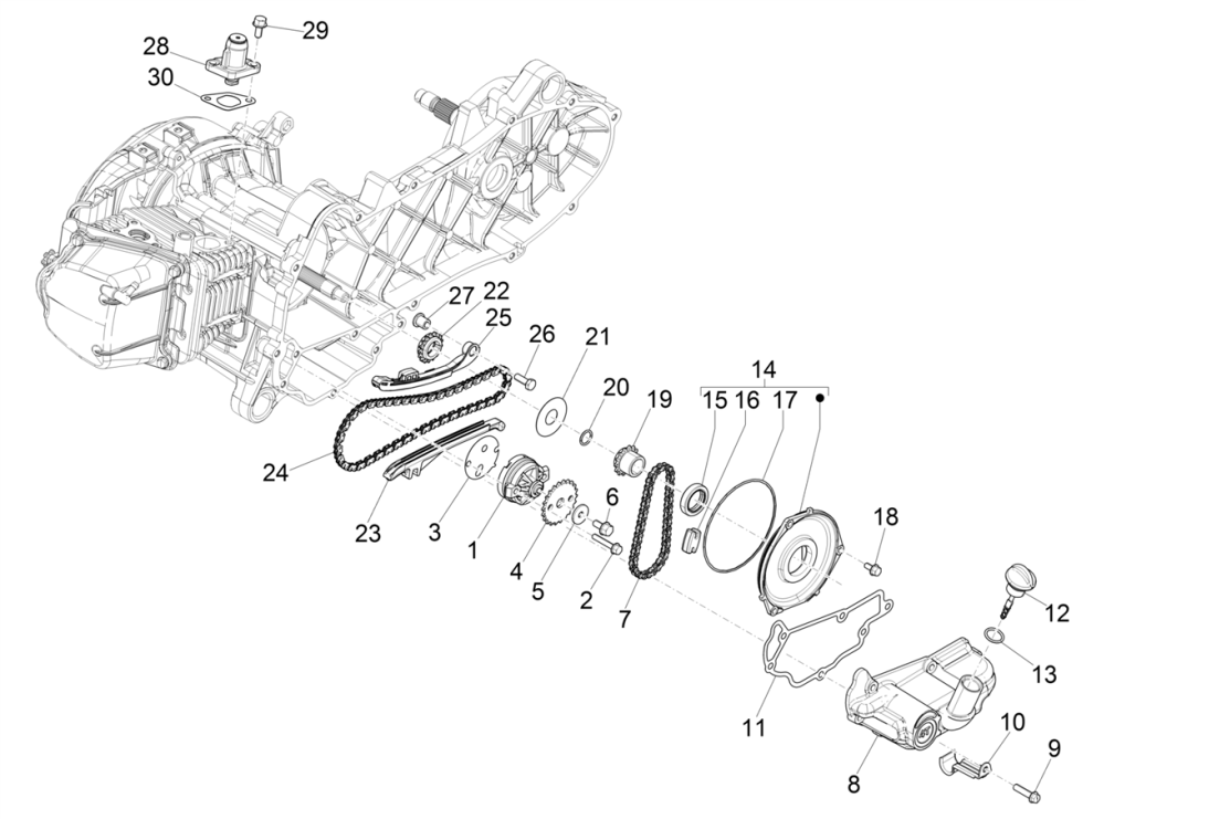 Oliepomp Piaggio Liberty 50 4-takt AC IGET 3V Euro 4