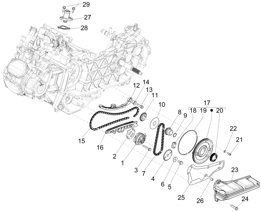 Oliepomp Piaggio Medley 150 IE ABS Euro 4 2016-2020