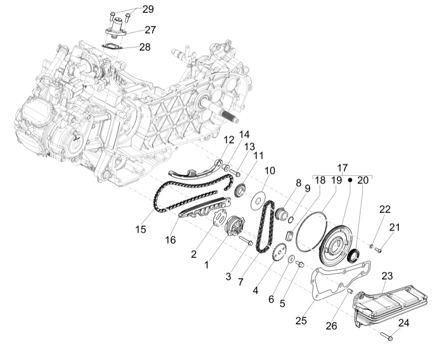 Oliepomp Vespa GTS 125 IE ABS Euro 4 2019