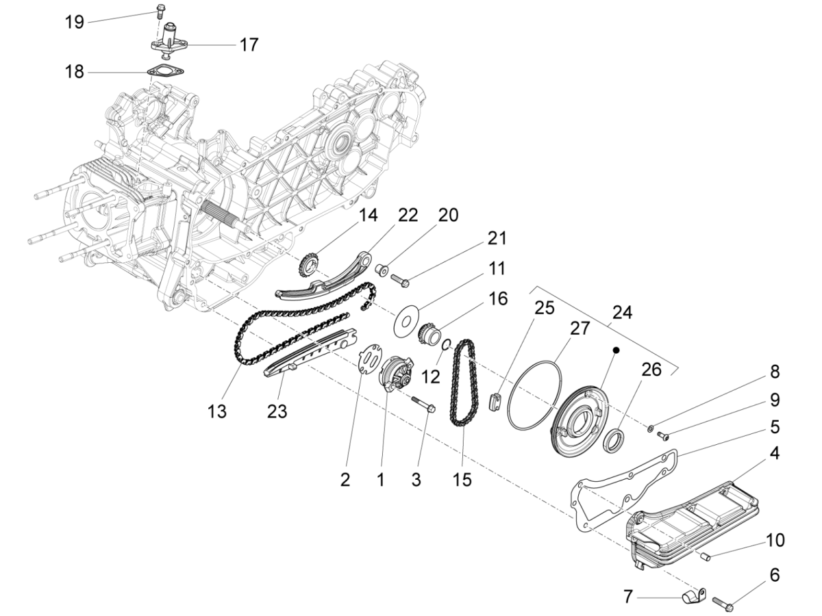 Oliepomp Vespa Primavera 125 3V IE ABS