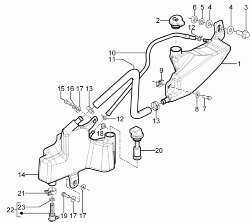 Olietank Piaggio Typhoon 50 2-takt Euro 3 2011