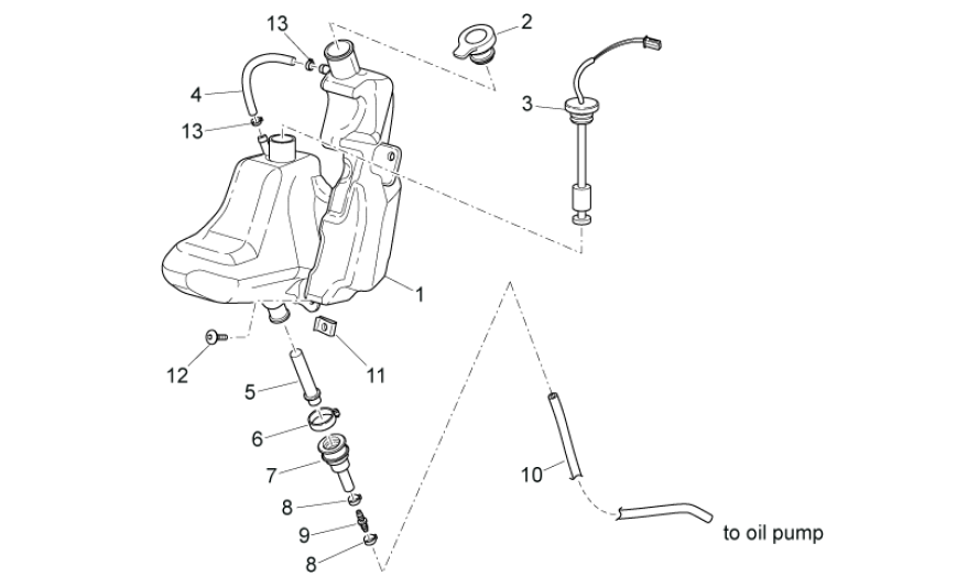 Olietank Aprilia SR 50 LC (injectie en carburateur) 2004-2009
