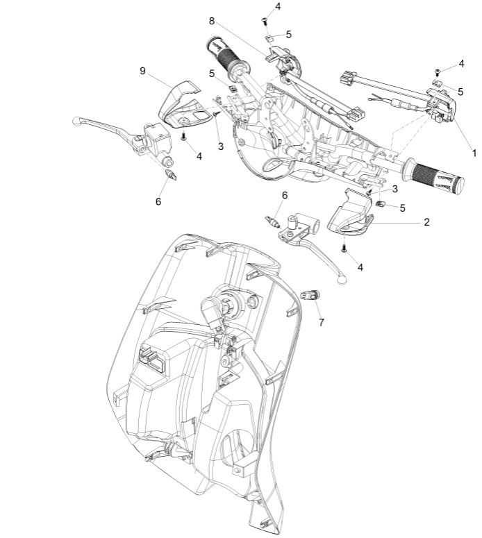 Schakelaars - Drukknoppen Vespa Primavera 125 3V IE ABS