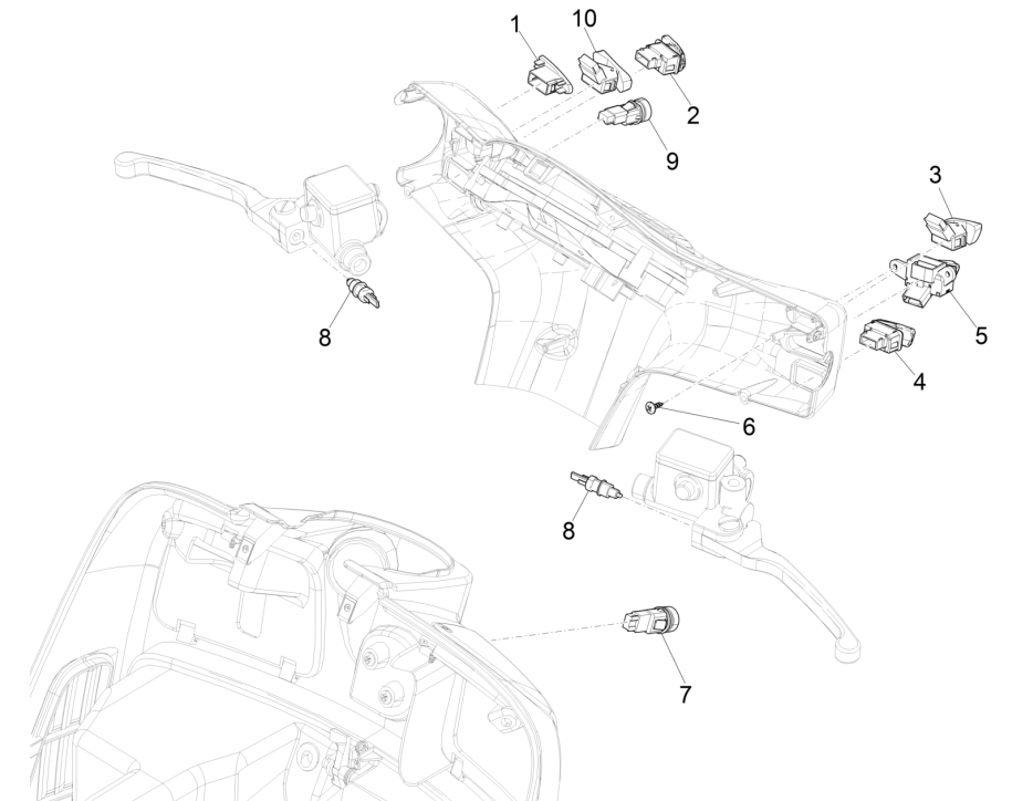Schakelaars - Drukknoppen Vespa GTS 125 IE ABS Euro 5 2021