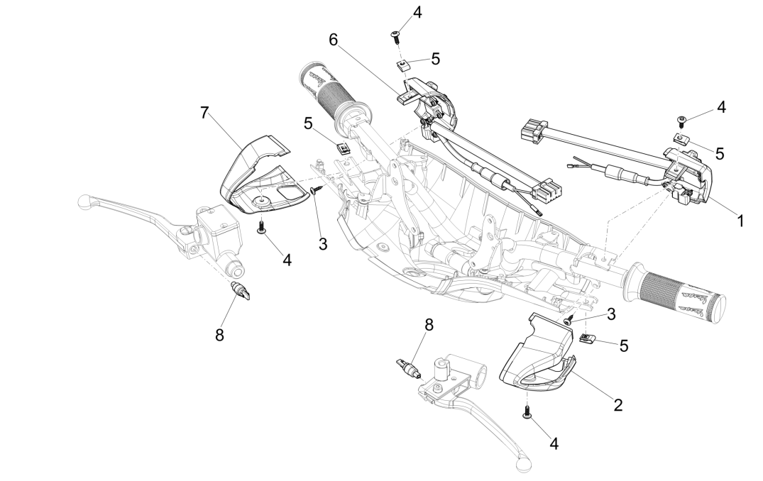 Stuurschakelaars Vespa Sprint 50 4-takt IGET 3V Euro 5