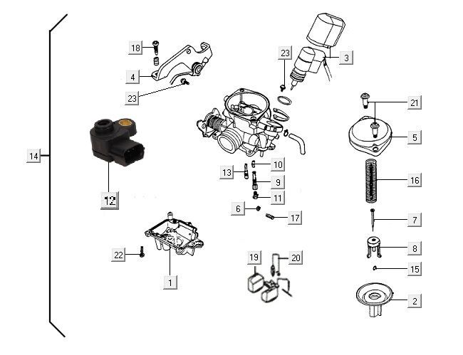 Carburateur onderdelen DellOrto ECS 18.5mm