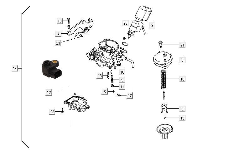 Carburateur onderdelen DellOrto ECS 22mm