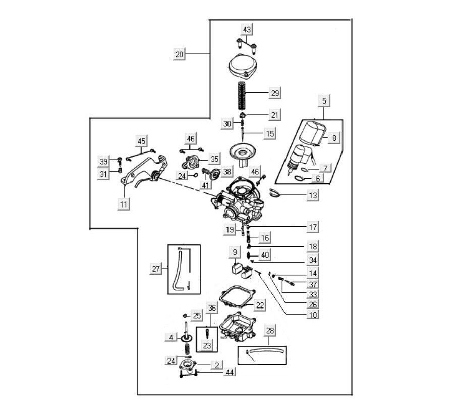 Carburateur onderdelen Keihin 19mm 4-takt