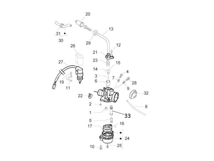 Carburateur Piaggio Zip 2000 2-takt AC