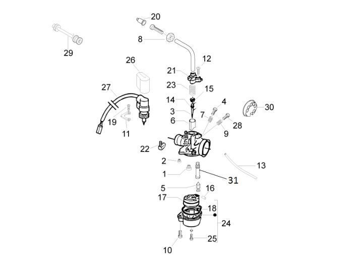Carburateur Piaggio Liberty 50 2-takt AC