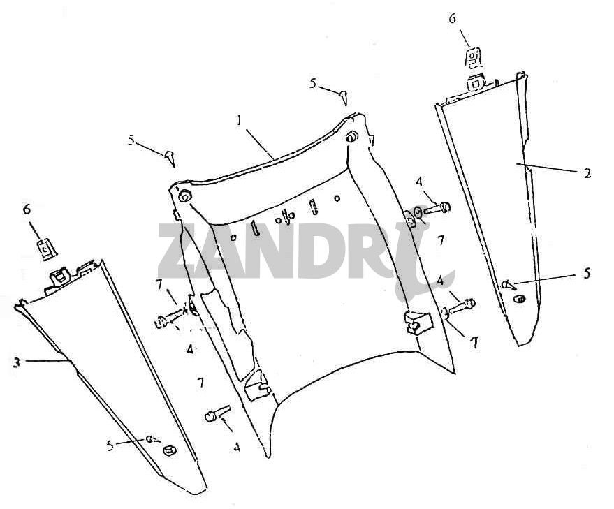 Onderkuip - Zijskirts BTC Grande Retro GT1 blauw creme metallic