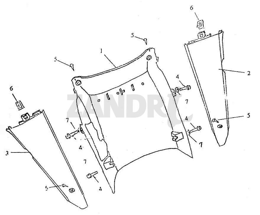 Onderkuip - Zijskirts BTC Grande Retro GT1 blauw creme