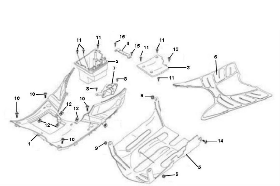 Onderspoiler- Treeplank Peugeot V-Clic 50 4-takt AC
