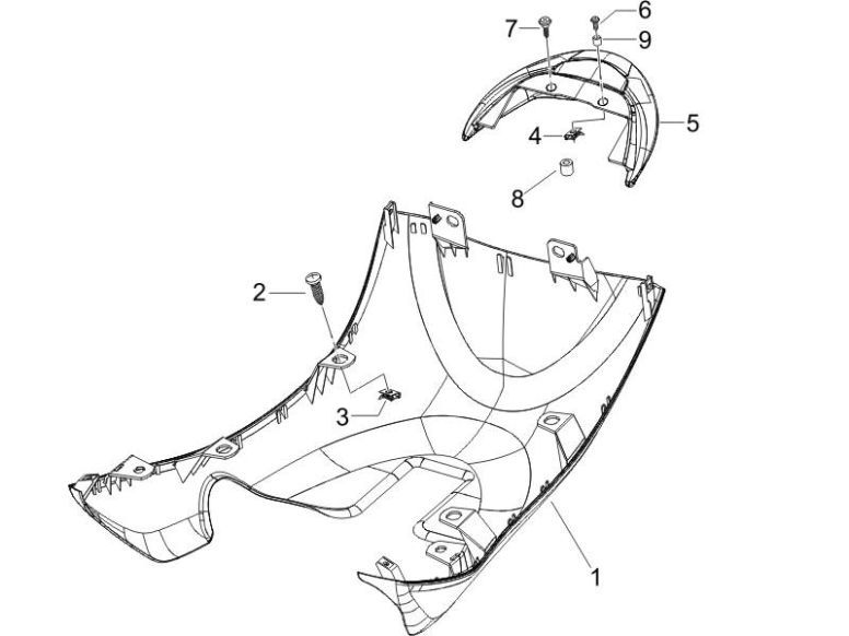 Onderspoiler Piaggio Zip 2000 2-takt AC