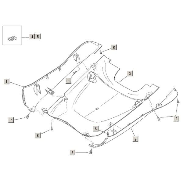Motorschermen - Onderspoiler Aprilia Habana 2-takt (Morini motor) 1999-2004