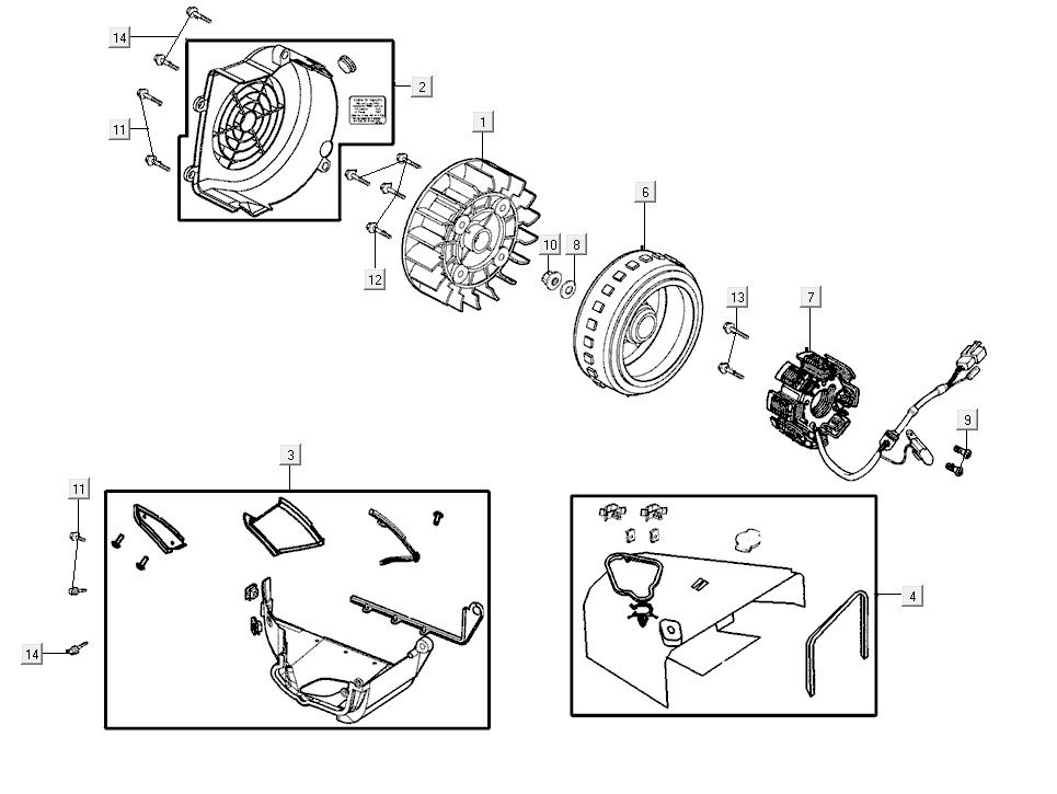 Ontsteking - Stator - Vliegwiel - Koelkappen Kymco Agility 16+ 200i Mat Metallic Light Blue