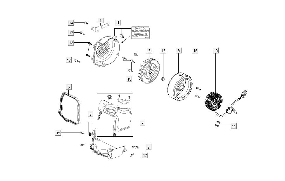 Ontsteking - Stator - Vliegwiel - Koelkappen Kymco Super8 50 4-takt 2009→ wit