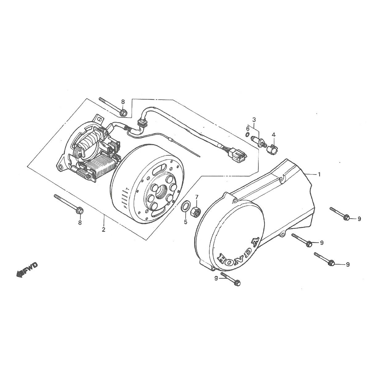 Ontsteking - deksel Honda MTX