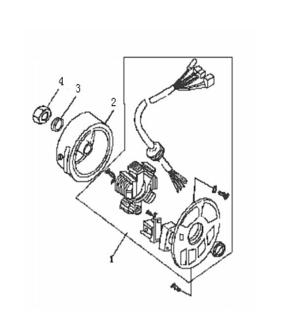 Ontsteking - Stator - Vliegwiel Generic Xor Williams 50 2-takt 2009