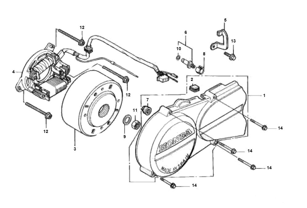 Ontsteking - Stator - Vliegwiel Honda MTX-SH
