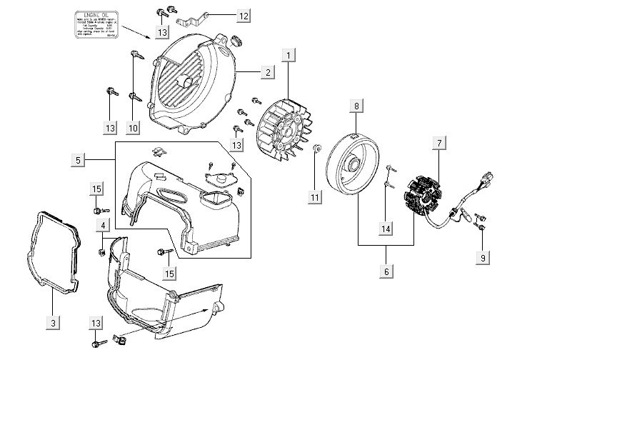 Ontsteking - Stator - Vliegwiel Kymco Carry 4-takt wit