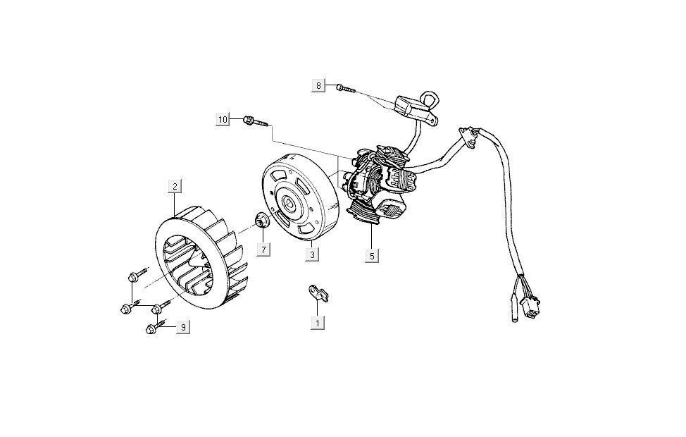Ontsteking - Stator - Vliegwiel Kymco Dink AC 2-takt Zilver