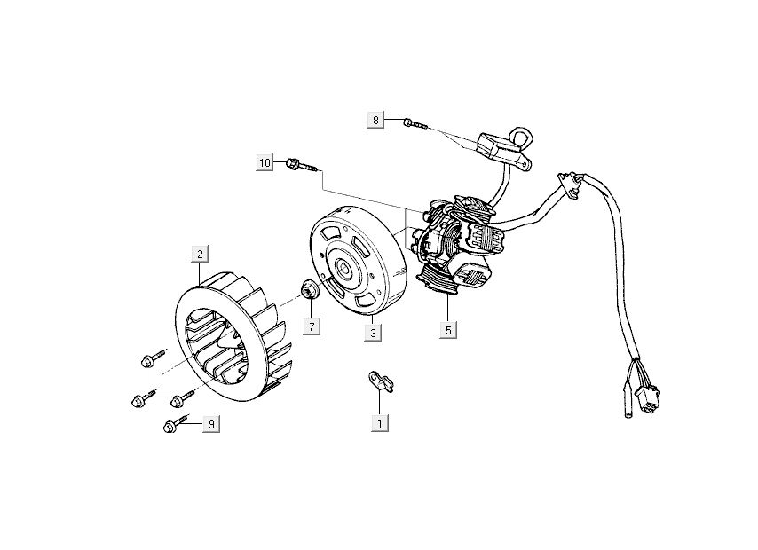 Ontsteking - Stator - Vliegwiel Kymco Grand Dink 2-takt Champagne